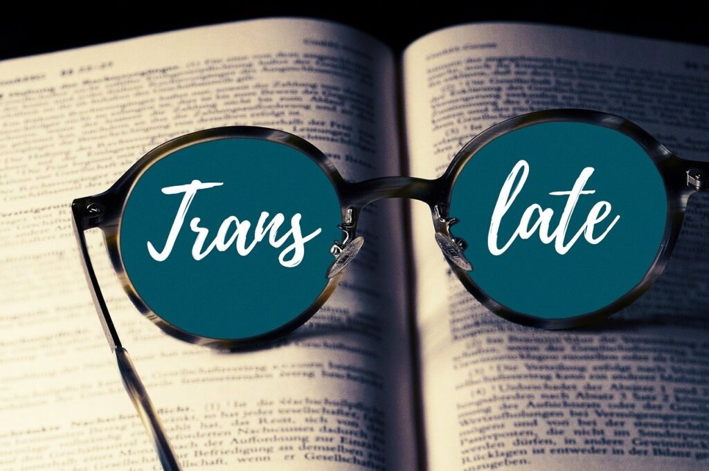 book, glasses, translate